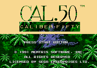 Caliber 50 title screen for Sega Genesis